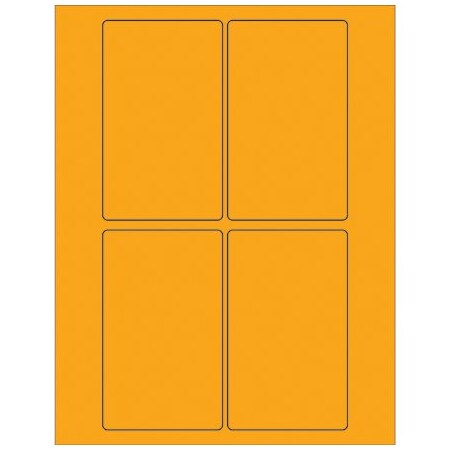 Bsc Preferred 3 x 5'' Fluorescent Orange Rectangle Laser Labels, 400PK BUY00024004